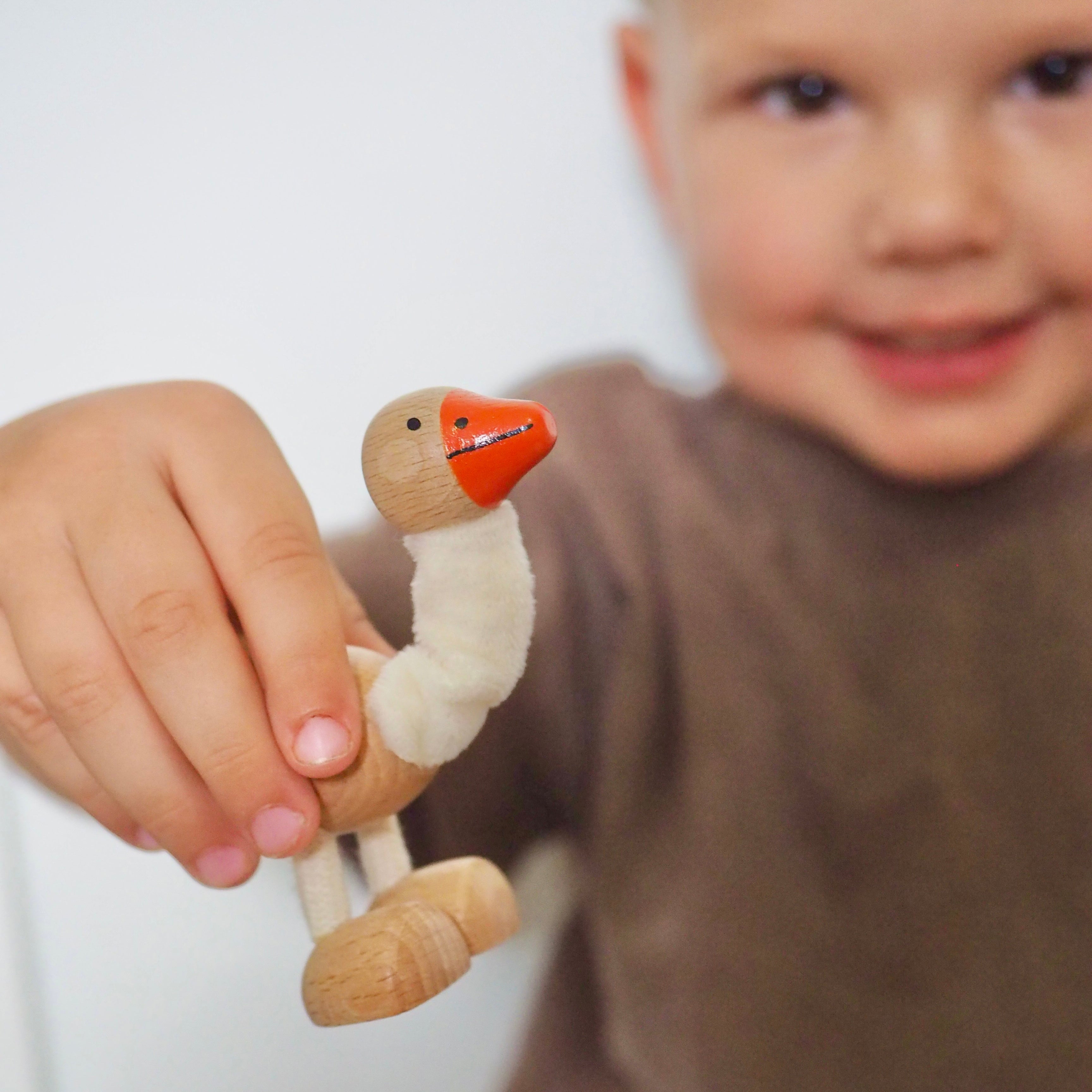 Anamalz Goose alongside Barnfields wooden animal toys – educational playset for toddlers