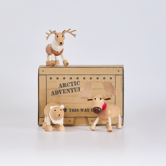 Icebergs Mini Crate: Polar Bear, Reindeer, Moose